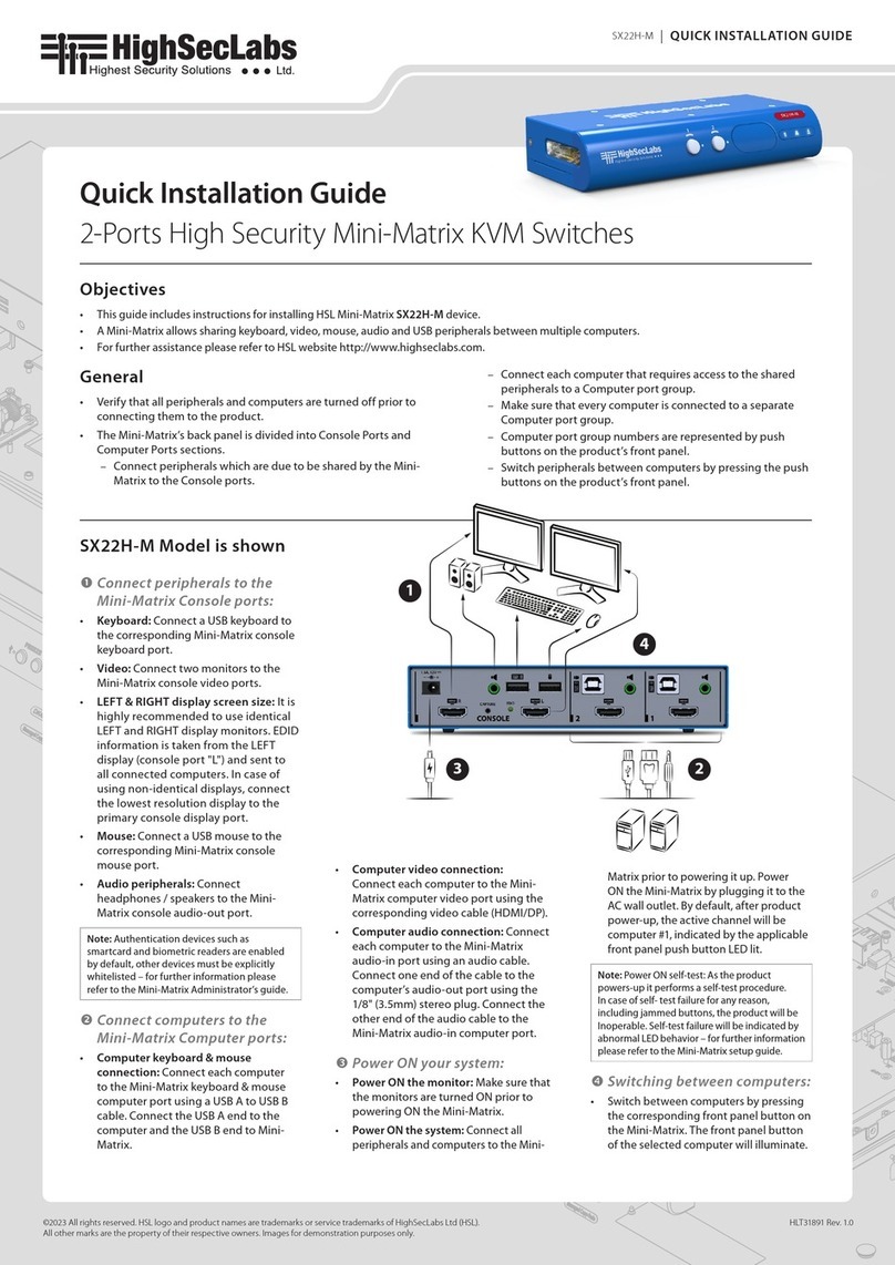 High Sec Labs SX22H-M Quick installation guide