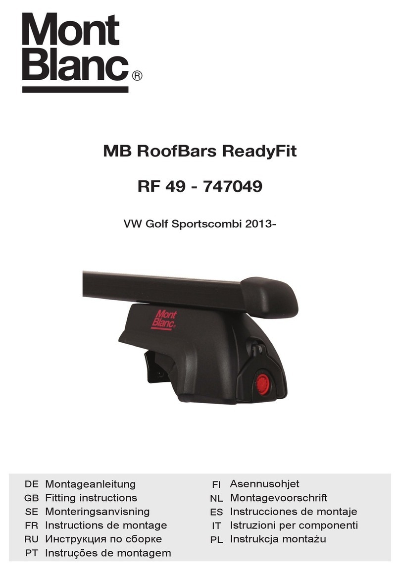 Mont Blanc RoofBars ReadyFit RF 49 Fitting instructions Mont Blanc RoofBars ReadyFit RF 49 Fitting instructions