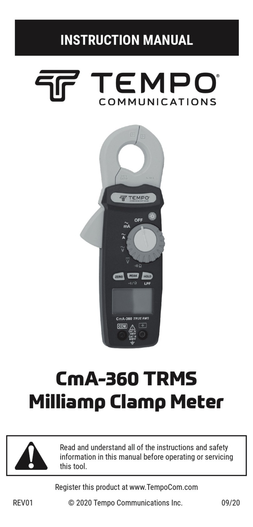 Tempo Communications CmA-360 TRMS instruction manual