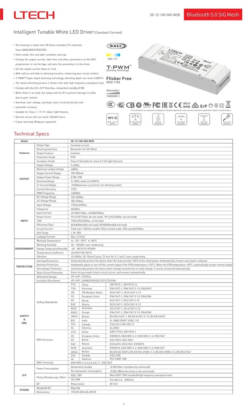 Ltech SE-12-100-500-W2B quick start guide