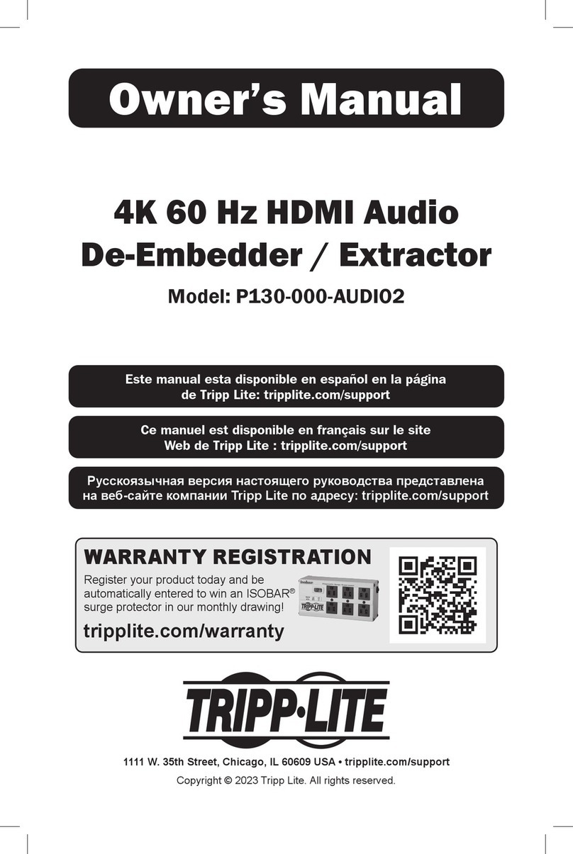 Tripp Lite P130-000-AUDIO2 User manual