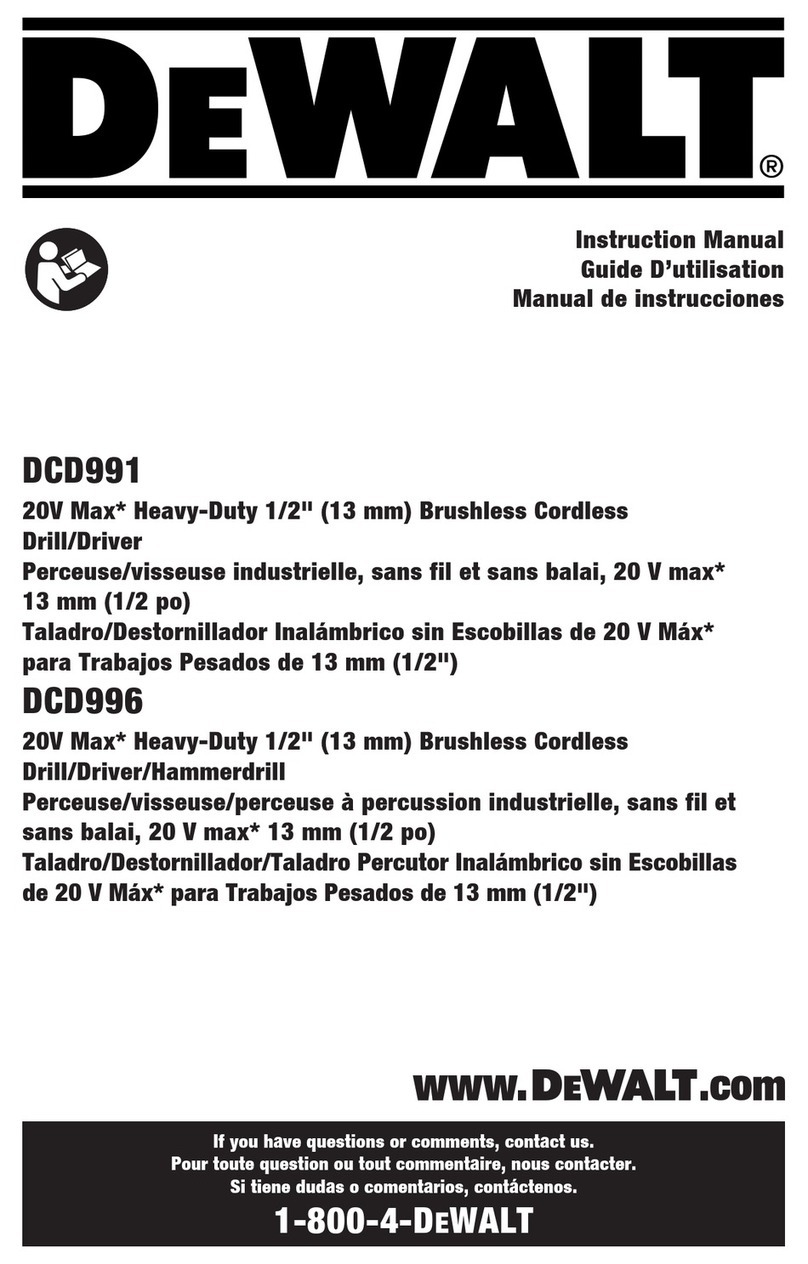 DeWalt XR Li-Ion DCD991 instruction manual