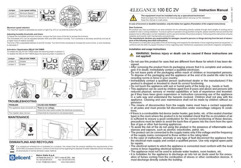 Elicent ELEGANCE 100 EC 2V User manual
