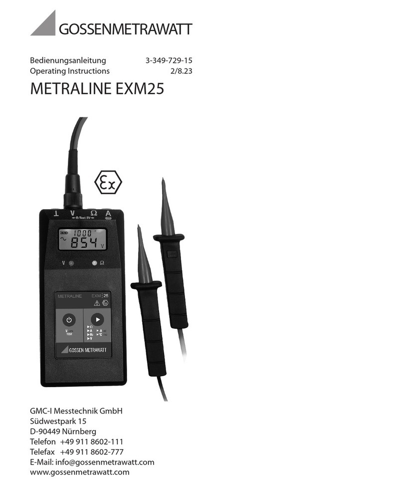 Gossen MetraWatt METRALINE EXM25B operating instructions Gossen MetraWatt METRALINE EXM25B operating instructions