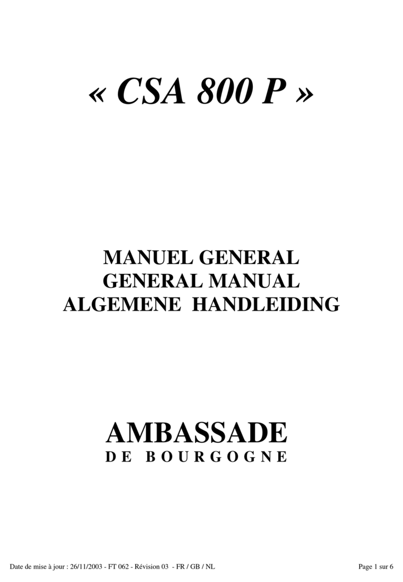 Ambassade de Bourgogne CSA 800 P General manual