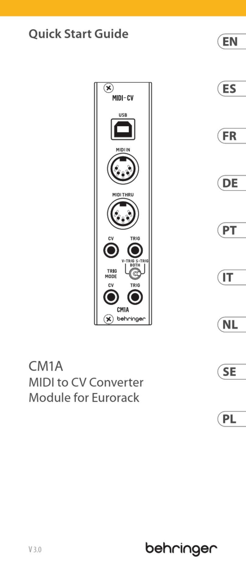 Behringer CM1A quick start guide