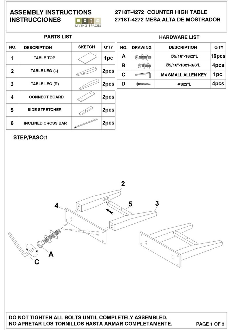 Living Spaces 2718T-4272 User manual