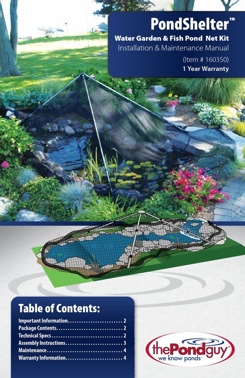 ThePondguy PondShelter 160350 Installation & maintenance manual ThePondguy PondShelter 160350 Installation & maintenance manual