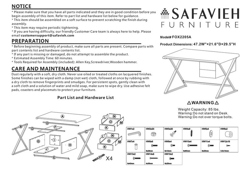 Safavieh Furniture FOX2205A quick start guide