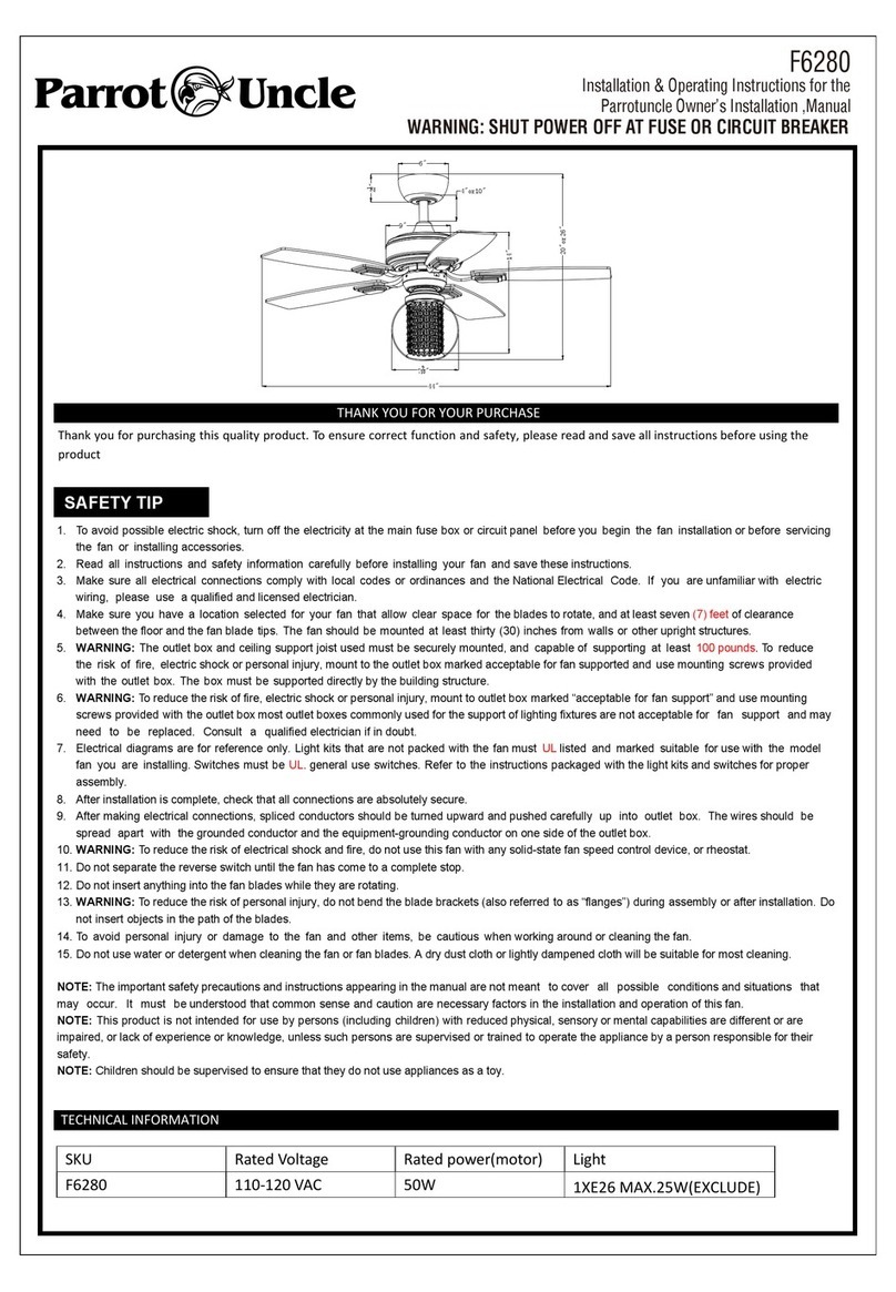 Parrot Uncle F6280 Installation & operating instructions