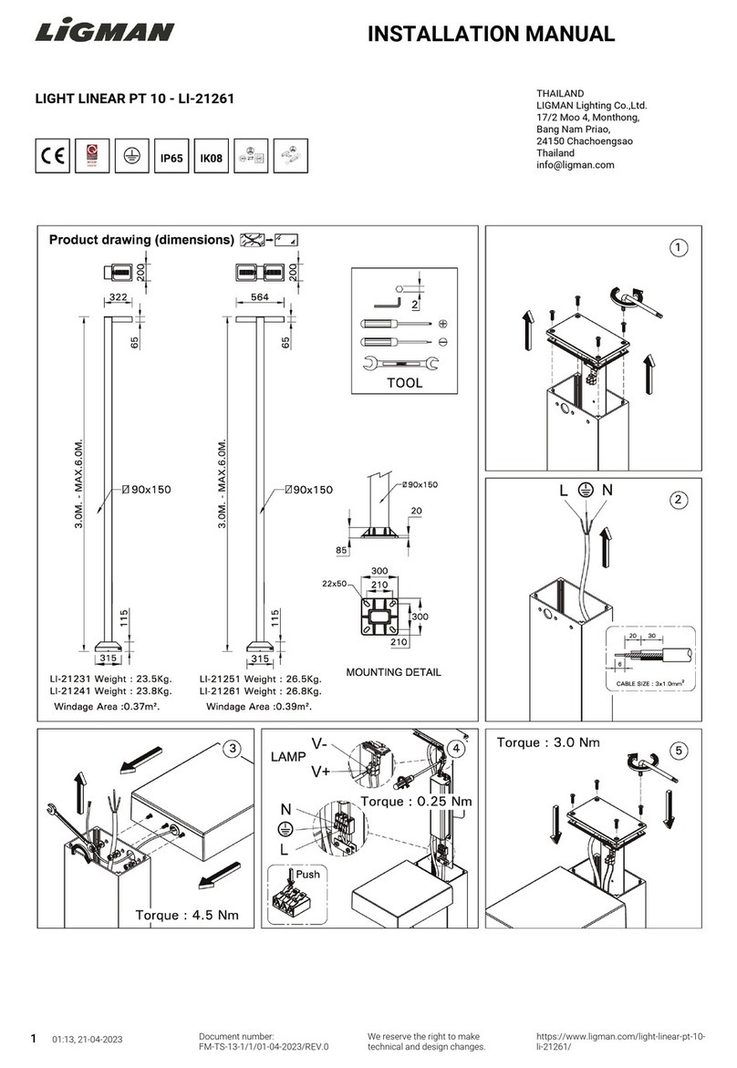 LIGMAN LIGHT LINEAR PT 10 installation manual LIGMAN LIGHT LINEAR PT 10 installation manual