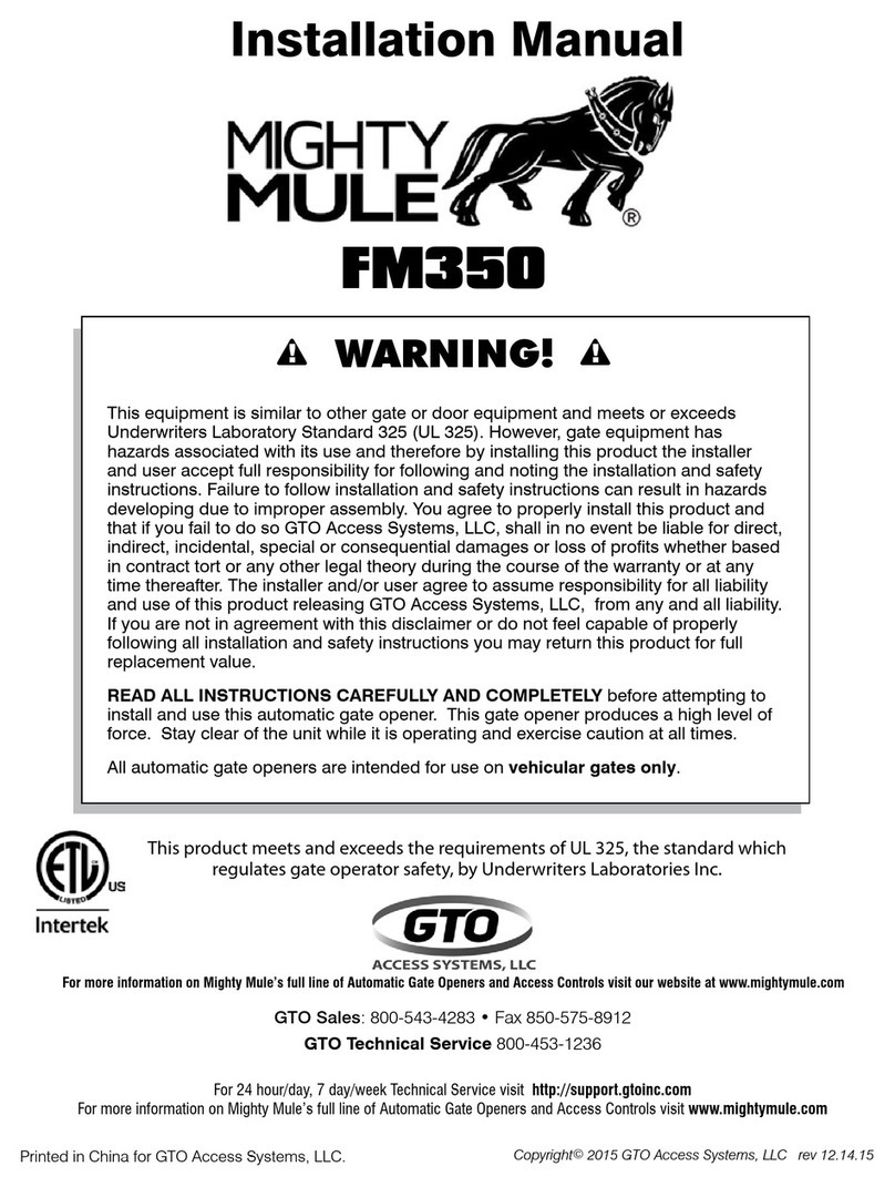 Mighty Mule FM350 installation manual Mighty Mule FM350 installation manual