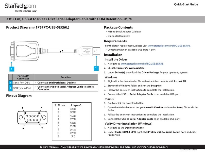 StarTech.com 1P3FPC-USB-SERIAL User manual