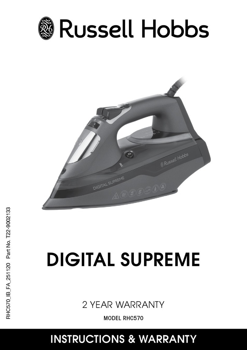 Russell Hobbs DIGITAL SUPREME RHC570 Installation instructions / warranty