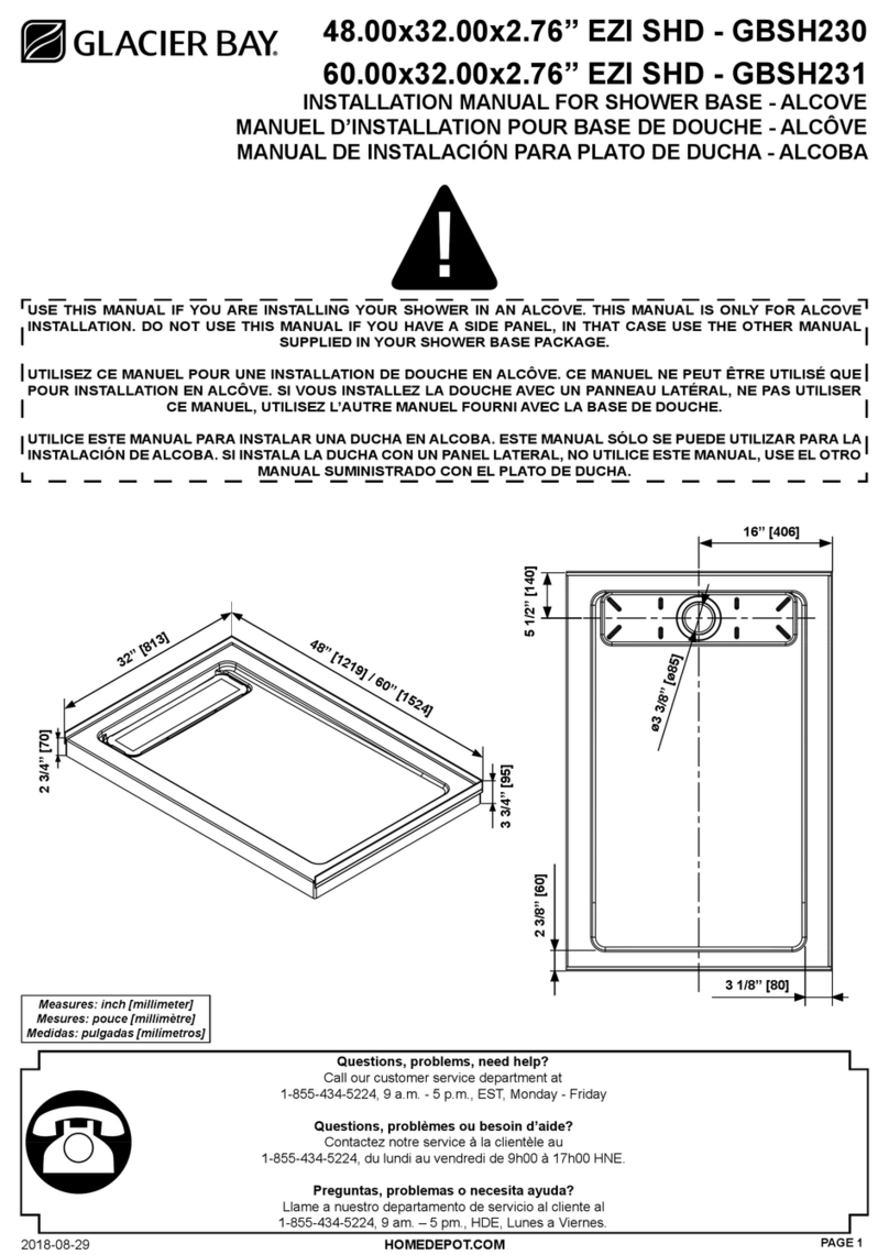 Glacier bay EZI SHD GBSH230 installation manual Glacier bay EZI SHD GBSH230 installation manual