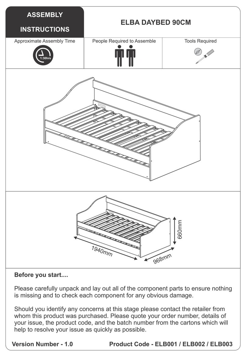 Julian Bowen ELBA DAYBED 90CM ELB001 User manual Julian Bowen ELBA DAYBED 90CM ELB001 User manual