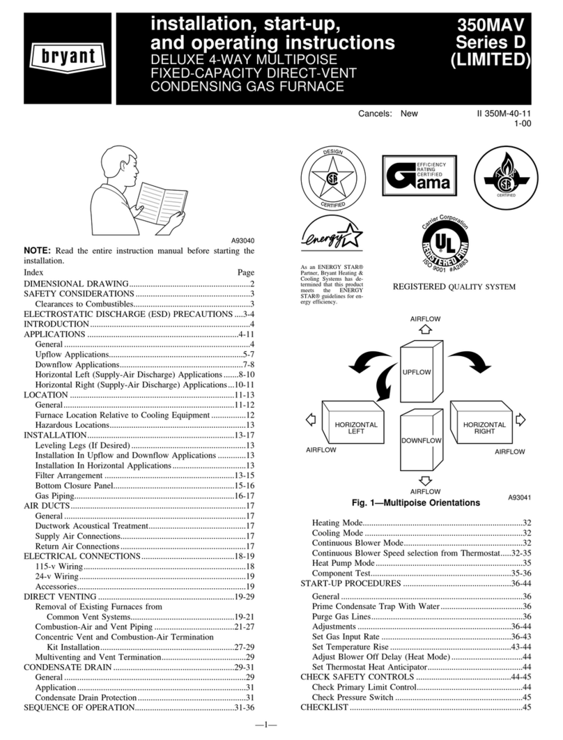 Bryant Series D Installation, start-up, and operating instructions