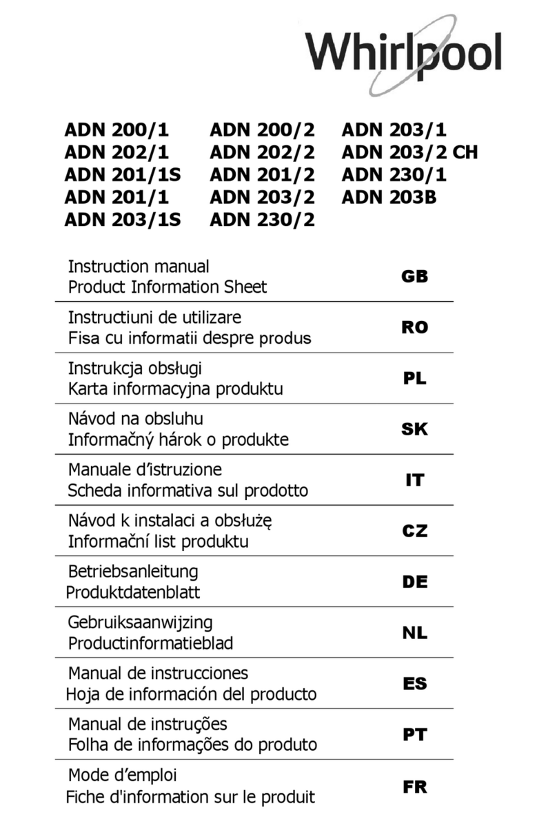 Whirlpool ADN 203B instruction manual