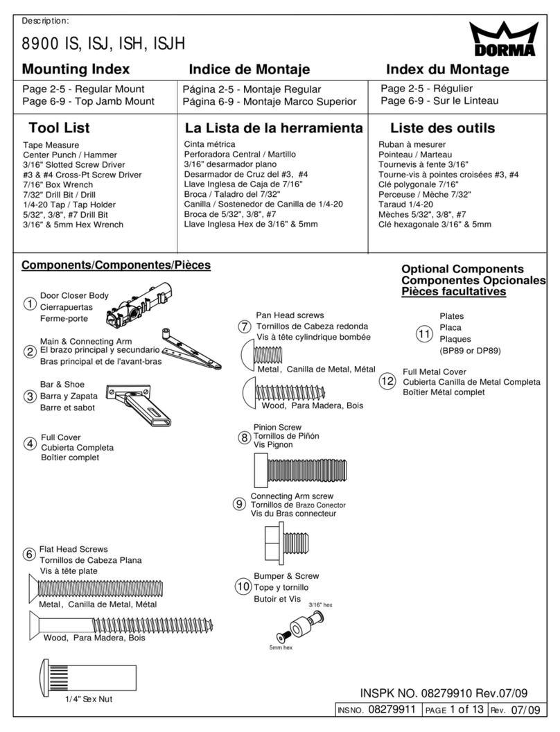 Dorma 8900 Series manual
