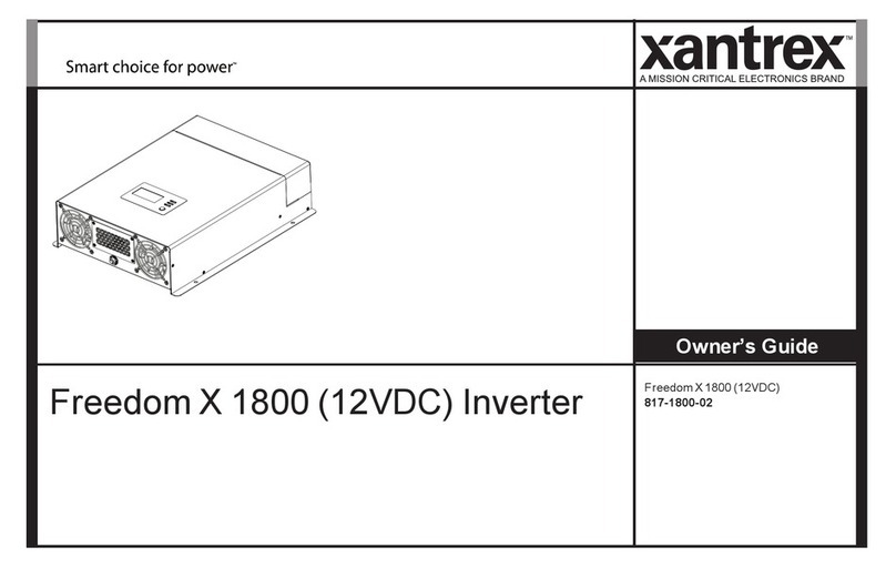 Mission Critical Xantrex Freedom X 1800 owner's manual