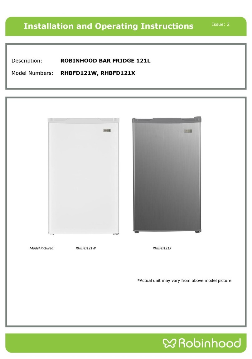 ROBINHOOD RHBFD121W Installation and operating instructions