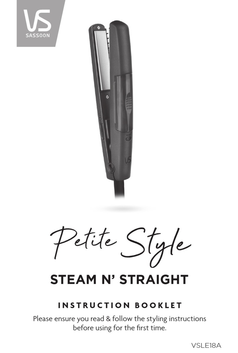 VS Sassoon Petite Style STEAM N' STRAIGHT VSLE18A Instruction booklet VS Sassoon Petite Style STEAM N' STRAIGHT VSLE18A Instruction booklet