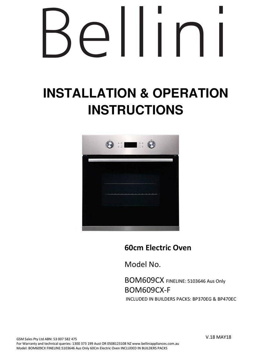 Bellini BOM609CX Installation & operation instructions