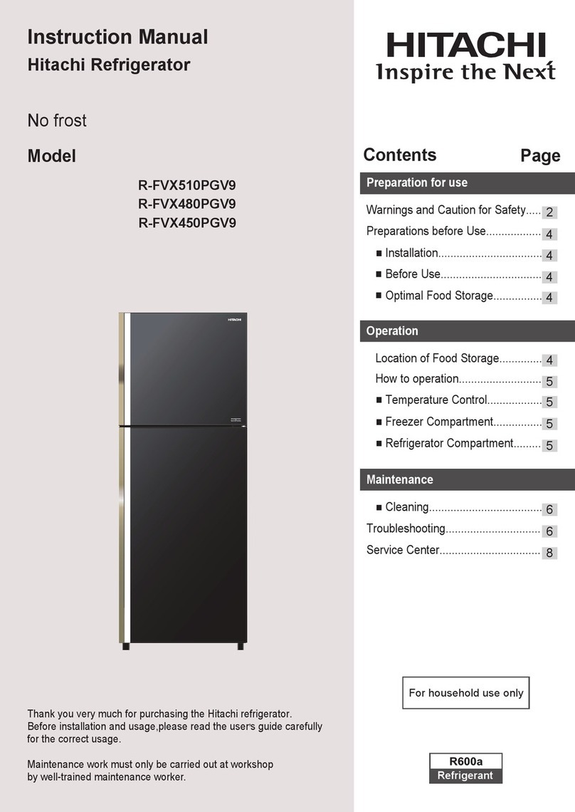 Hitachi R-FVX510PGV9 instruction manual