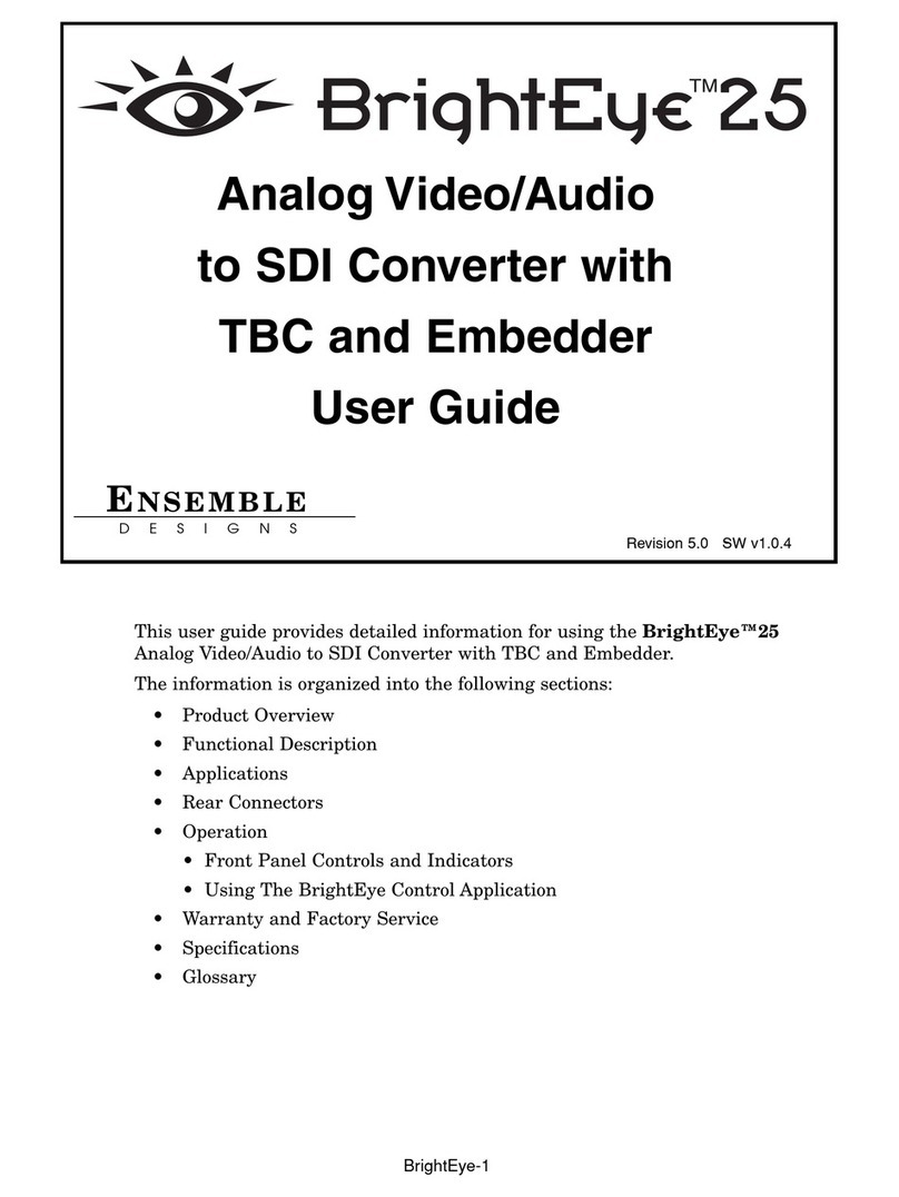 Ensemble Designs BrightEye 25 user guide Ensemble Designs BrightEye 25 user guide