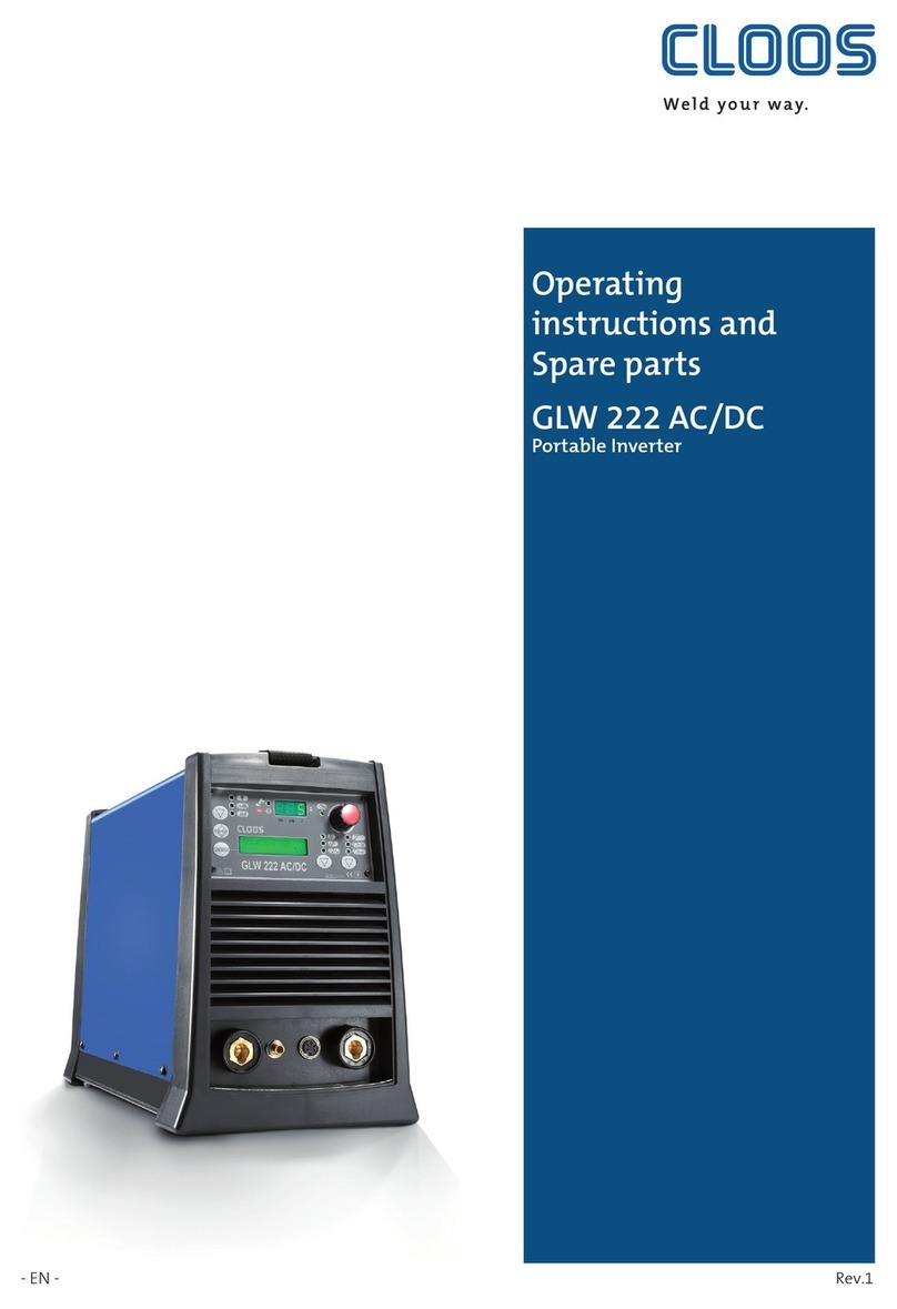 Cloos GLW 222 AC/DC Operating instructions and spare parts