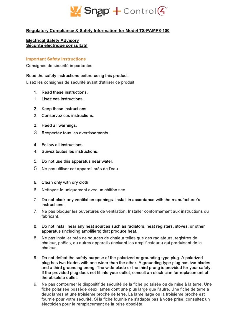 Araknis Networks TS-PAMP8-100 User manual