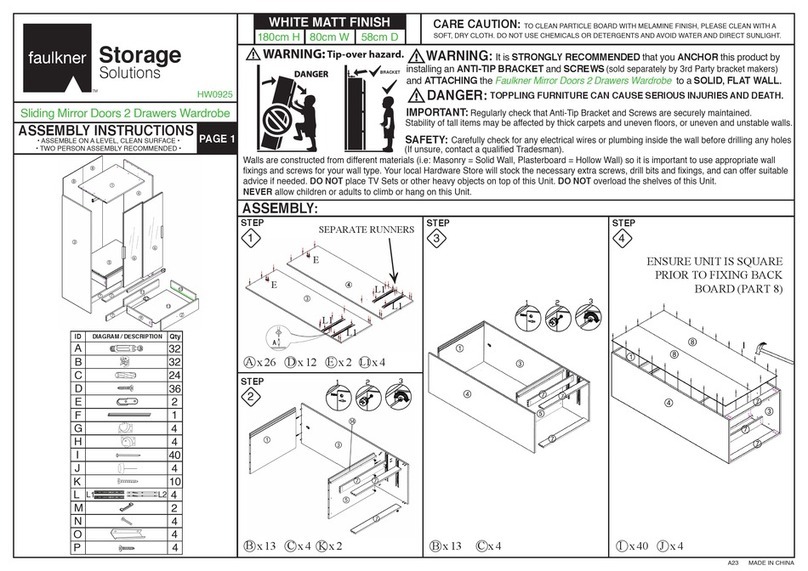 faulkner HW0925 Assembly instructions faulkner HW0925 Assembly instructions
