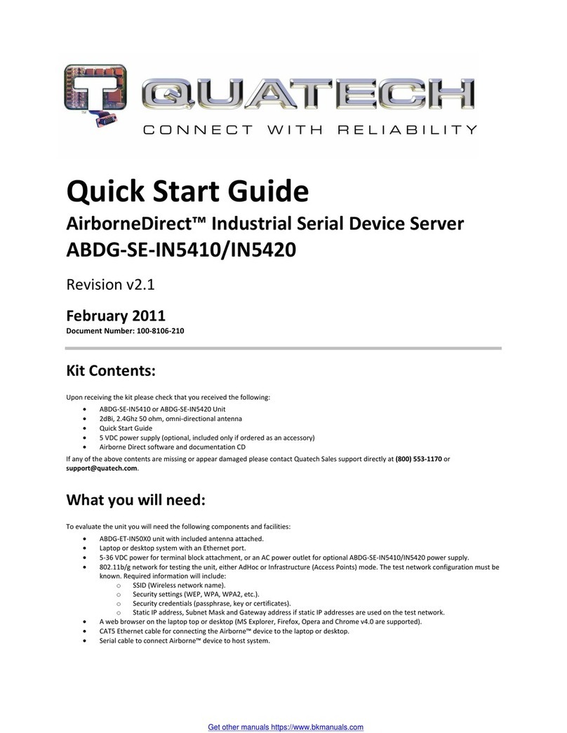 Quatech AirborneDirect ABDG-SE-IN5410 quick start guide