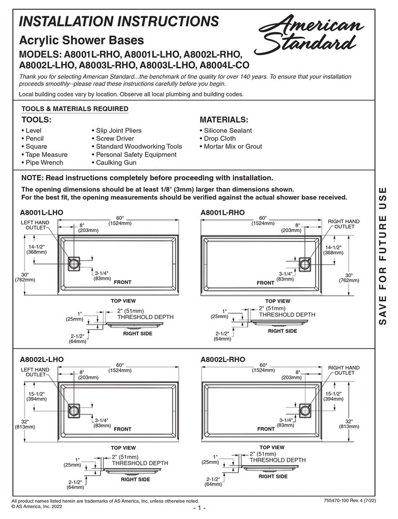 American Standard A8001L-RHO installation instructions American Standard A8001L-RHO installation instructions