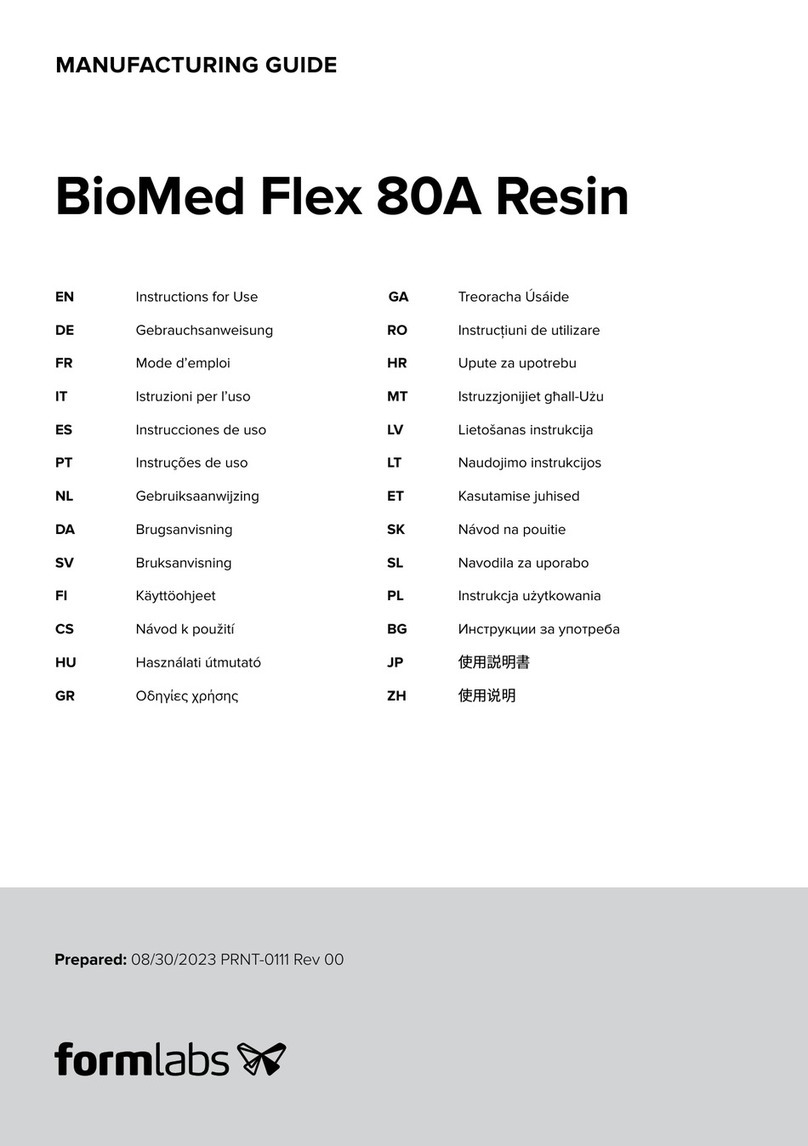 formlabs BioMed Flex 80A Resin User manual