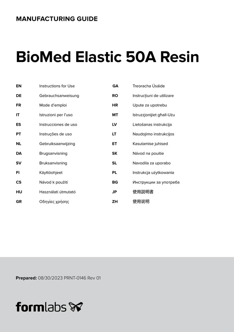 formlabs BioMed Elastic 50A Resin User manual