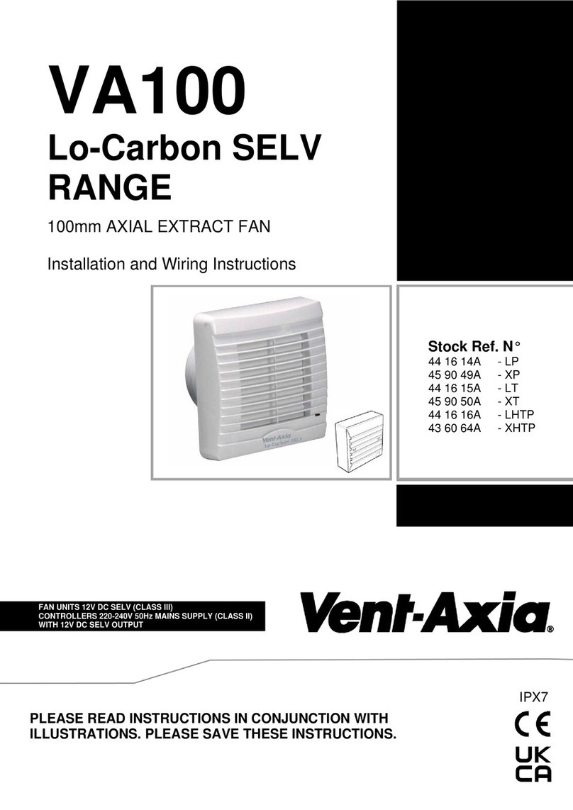 Vent-Axia VA100/SELV Installation and wiring instructions