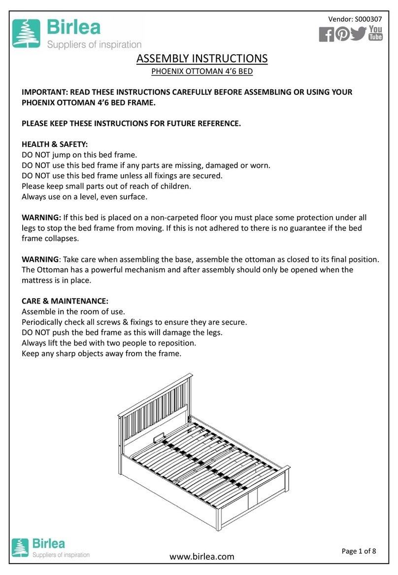 Birlea PHOENIX OTTOMAN 4'6 BED S000307 User manual Birlea PHOENIX OTTOMAN 4'6 BED S000307 User manual