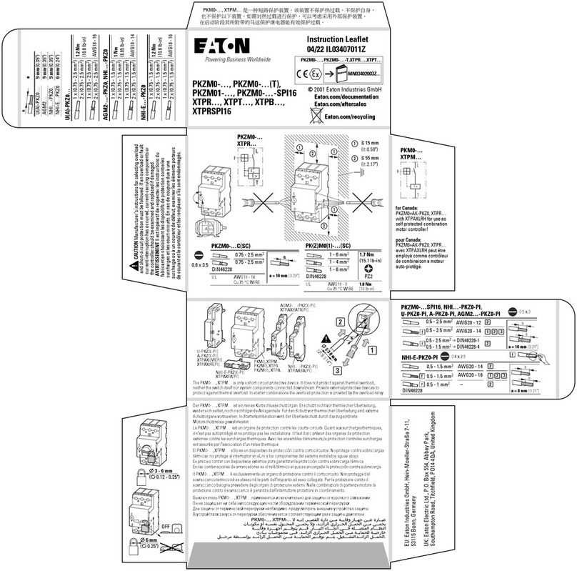 Eaton PKZM01 Series Instruction leaflet