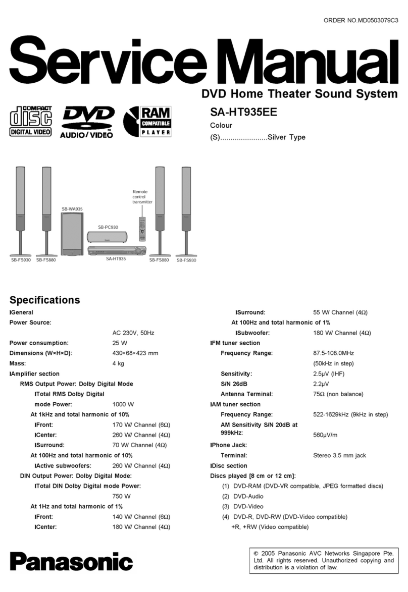 Panasonic SA-HT935EE User manual
