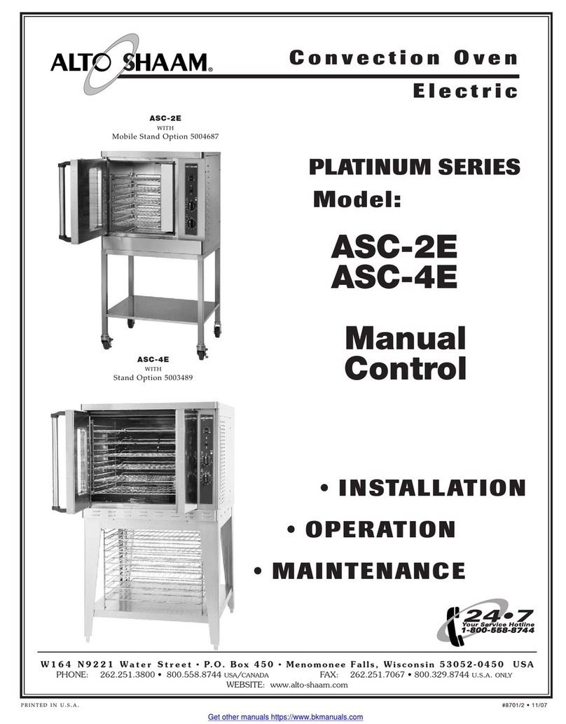 Alto-Shaam PLATINUM Series Installation operation & maintenance