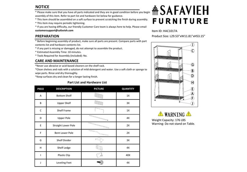 Safavieh Furniture HAC1017A quick start guide