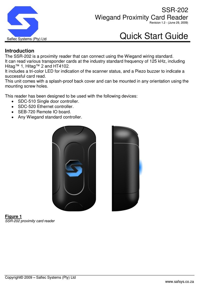 Saflec Systems SSR-202 quick start guide