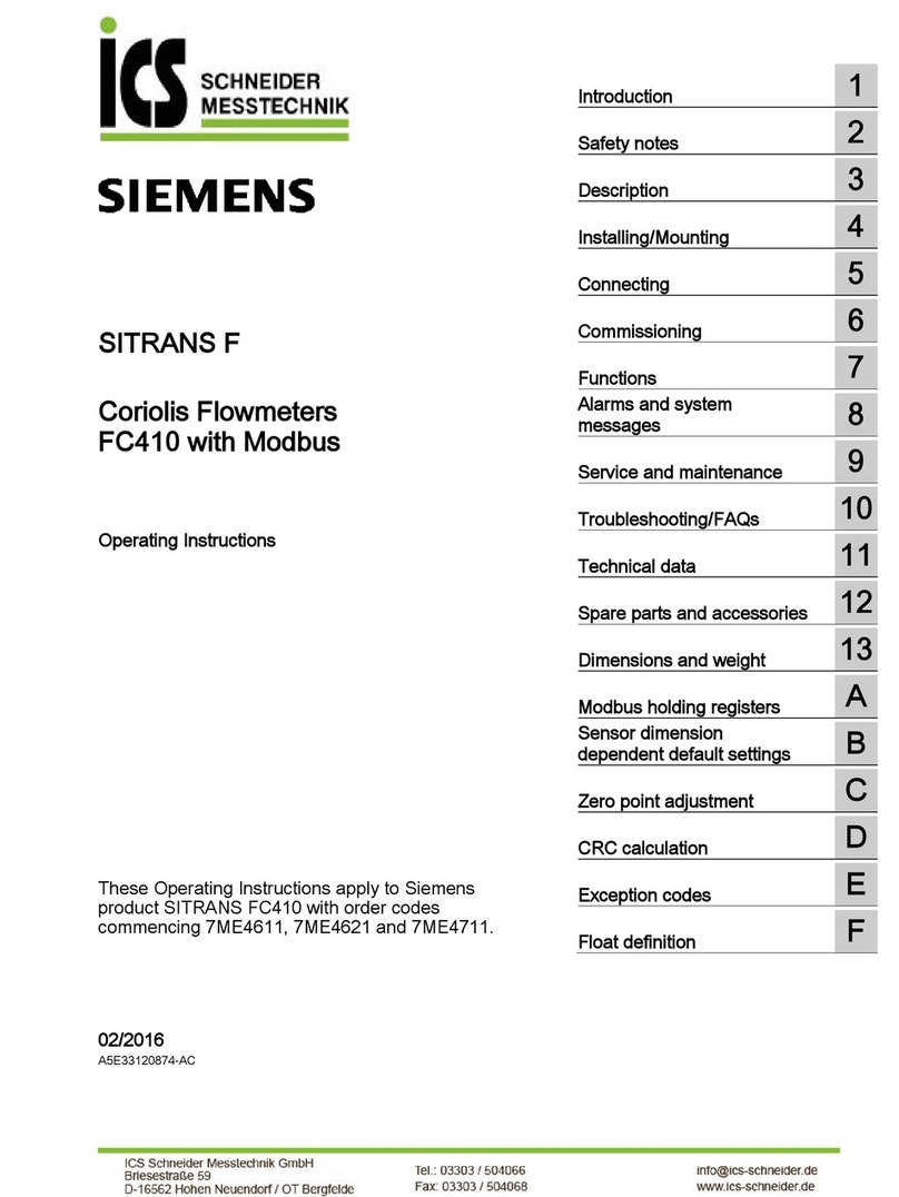 Siemens SITRANS F FC410 operating instructions