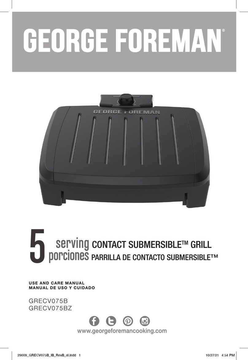 George Foreman CONTACT SUBMERSIBLE GRECV075B use and care manual