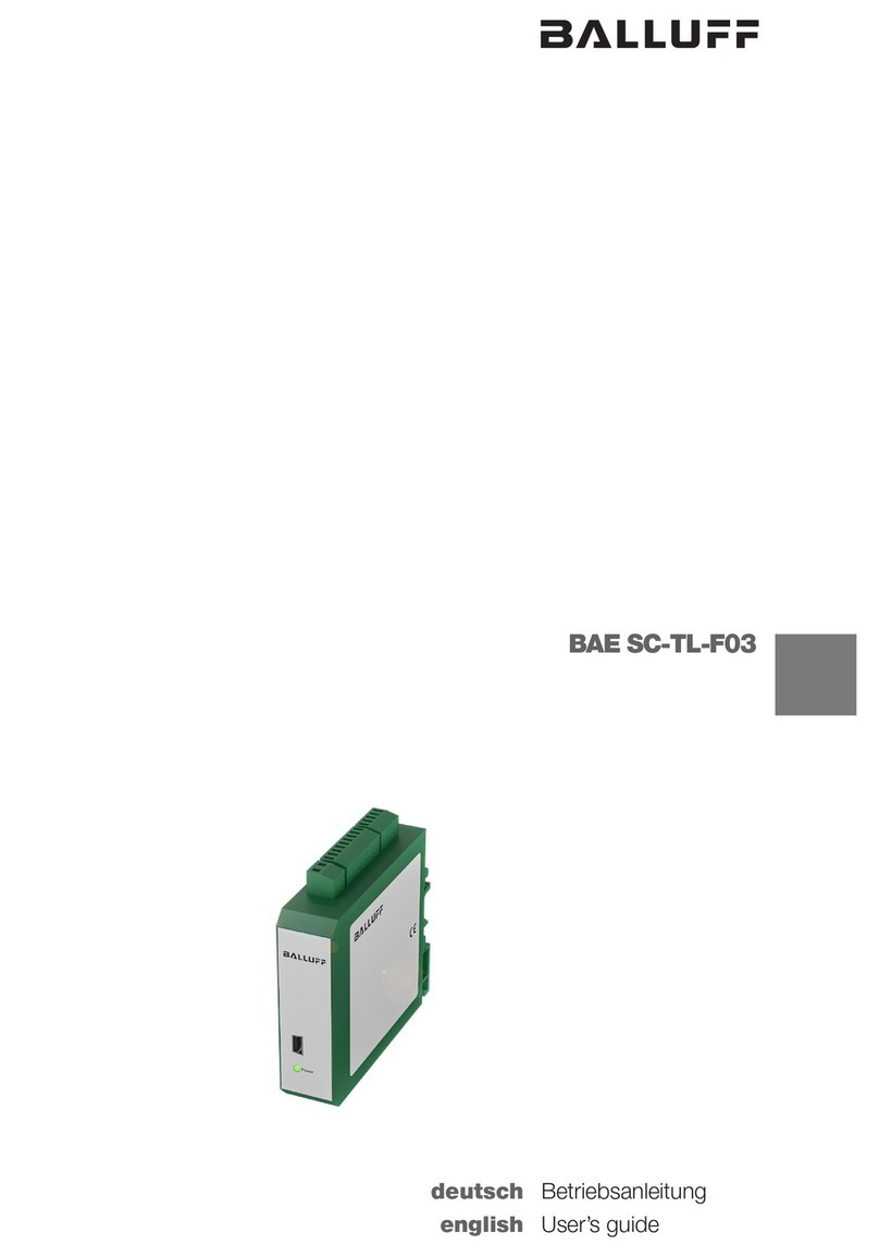 Balluff BAE011H User manual Balluff BAE011H User manual