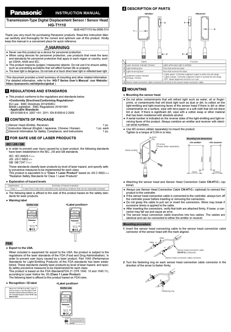 Panasonic HG-T1110 instruction manual