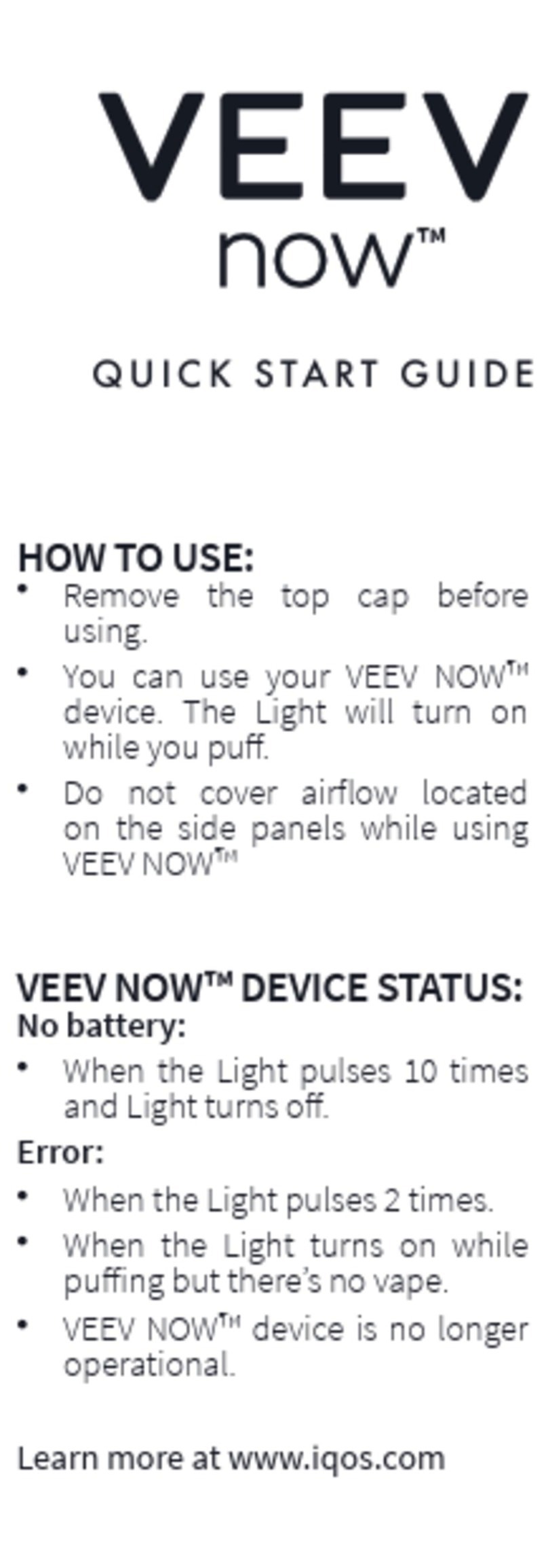 VEEV now quick start guide