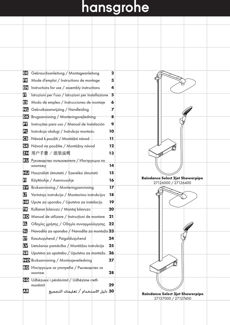 Hans Grohe Raindance Select 2jet Showerpipe 27126000 Manual Hans Grohe Raindance Select 2jet Showerpipe 27126000 Manual