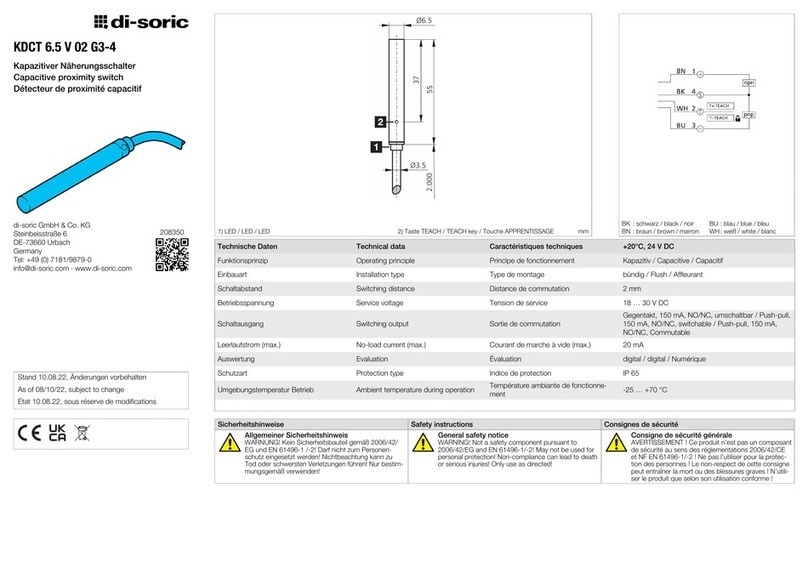 Di-soric KDCT 6.5 V 02 G3-4 manual